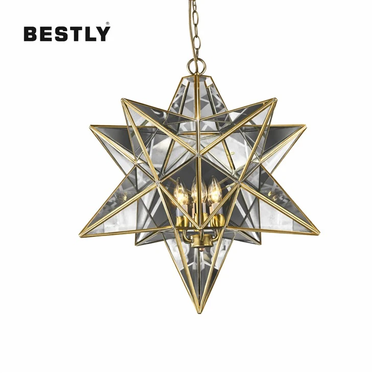 Lámpara colgante de cristal transparente Brilliant Star