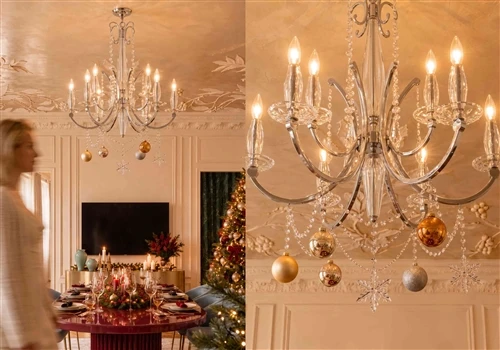 Ideas festivas de decoración de candelabros para Navidad